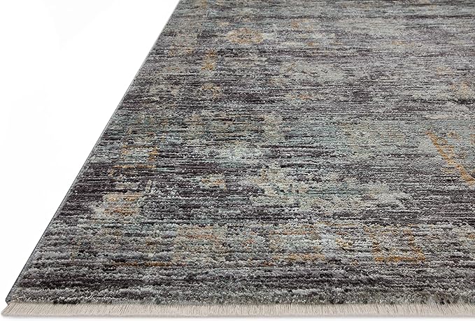 Loloi Jean Stoffer Katherine Collection KES-04 Ink/Jade 9'-6" x 9'-6", .25" Pile Height, Round Area Rug