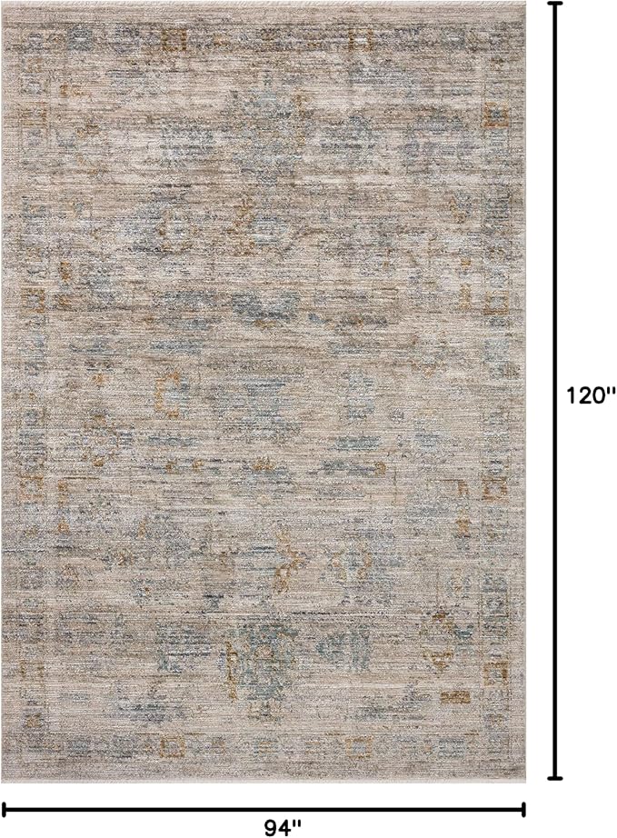 Loloi Jean Stoffer Katherine Collection KES-04 Pebble/Ocean 7'-10'' x 10', .25" Pile Height, Area Rug