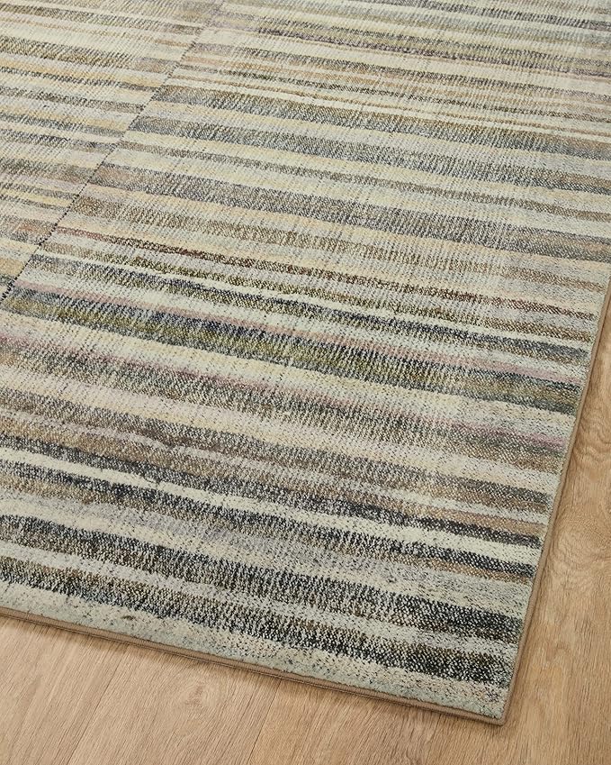 Loloi Chris Loves Julia Humphrey Collection HUM-01 Natural/Moss 7'-3'' x 9'-3'' .38" Pile Height, Area Rug feat. CloudPile