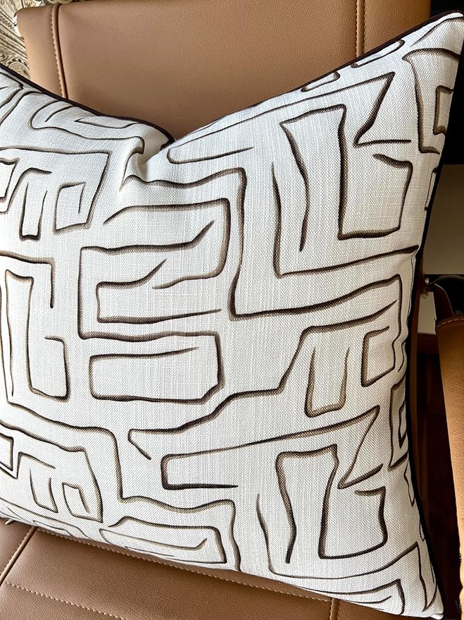 Strokes Printed Decorative Square Accent Throw Pillow Cover - Decor for Living Room, Sofa, Chair, Patio, Car, Balcony, Bench, Porch, Nursery, Office, Bedroom - 20x20 Inches
