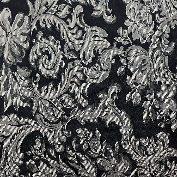Ultimate Textile -5 Pack- Miranda 60 x 144-Inch Rectangular Damask Tablecloth - Jacquard Weave, Black