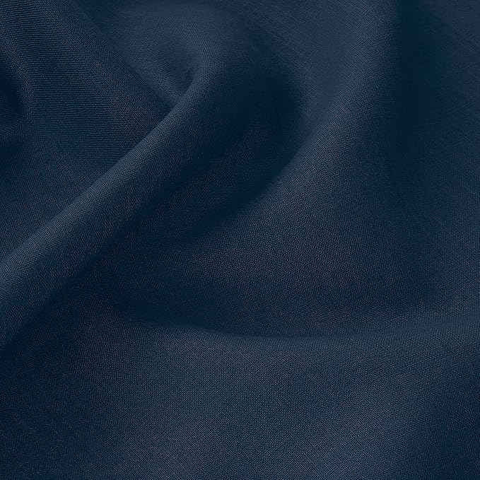 D'Moksha Homes Navy Blue Linen Tablecloth for Rectangle Tables 60 x 90 Inch - 100% Pure Linen Navy Table Cloth - Classic Hemstitch, Machine Washable Tablecloth for Thanksgiving, Holiday