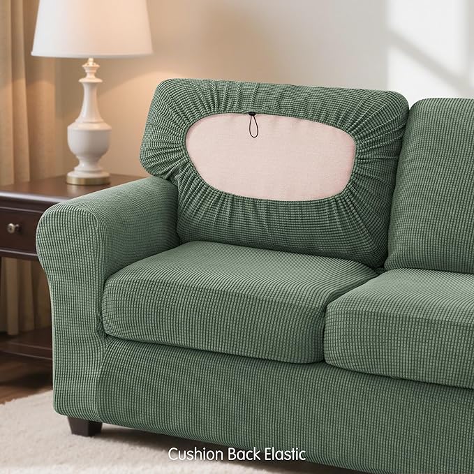 SUBRTEX 5 Pieces Stretch Sofa Slipcover Sets Couch Cover Sets Backrest Cushion Covers Furniture Protector Collection Set for Oversize Sofa Loveseat Chair Slip Covers(Medium, Olive Drab)