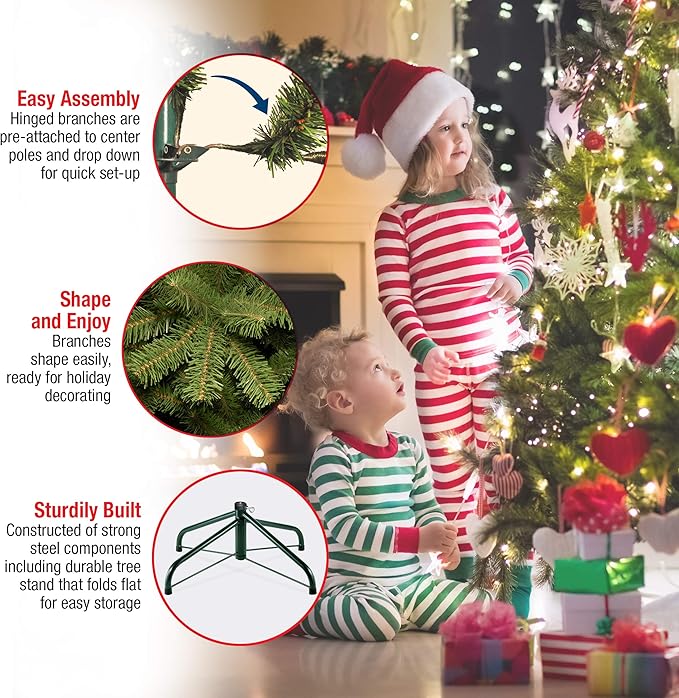 National Tree Company 14 ft Unlit Dunhill Fir Artificial Full Christmas Tree, 10,874 Tips, Includes Stand, Green
