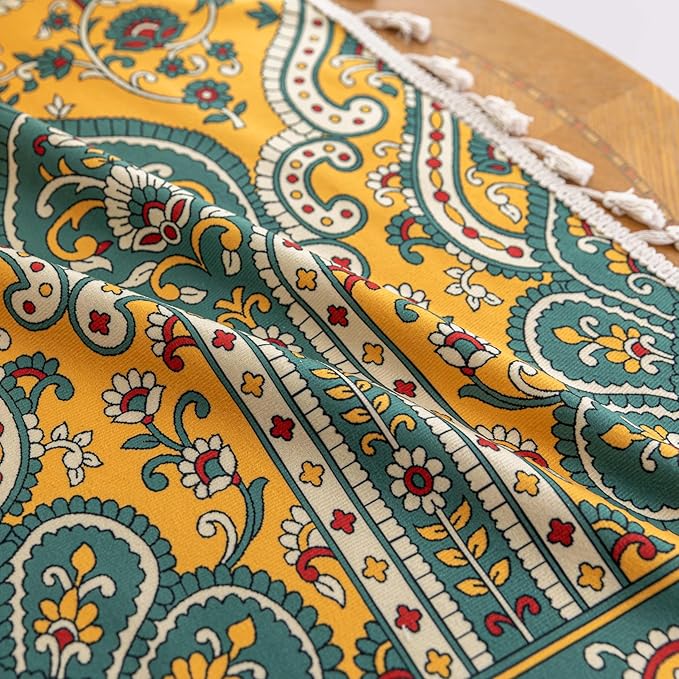 Boho Floral Curtains French Country Farmhouse Curtains 54 Inches Long Light Filtering Window Rod Pocket Drapes for Living Room 2 Panels