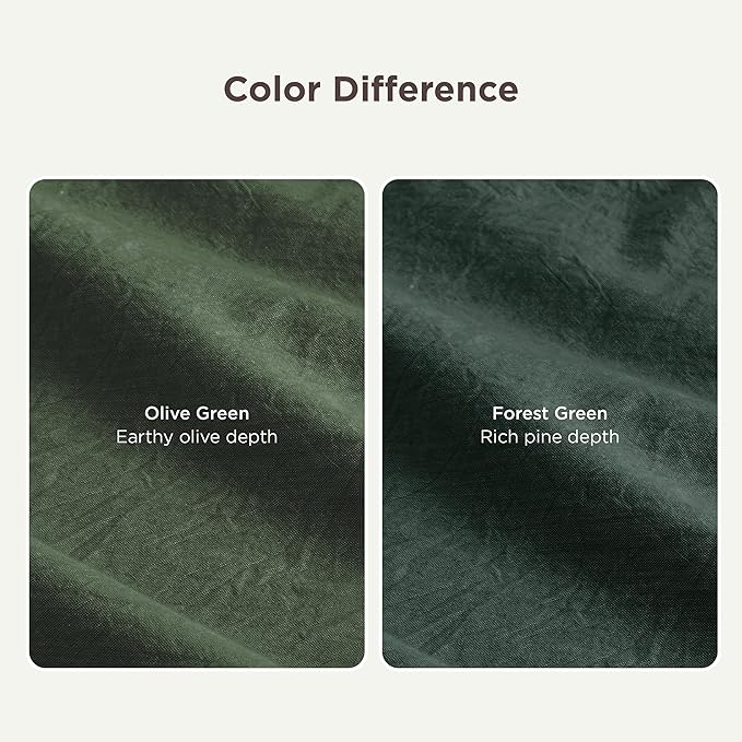 Bedsure 100% Washed Cotton Duvet Cover Queen Size - Forest Green Minimalist Cotton Duvet Cover Linen Like for All Seasons - GentleSoft™ Plain Simple Bedding (Forest Green, Queen, 90"x90")
