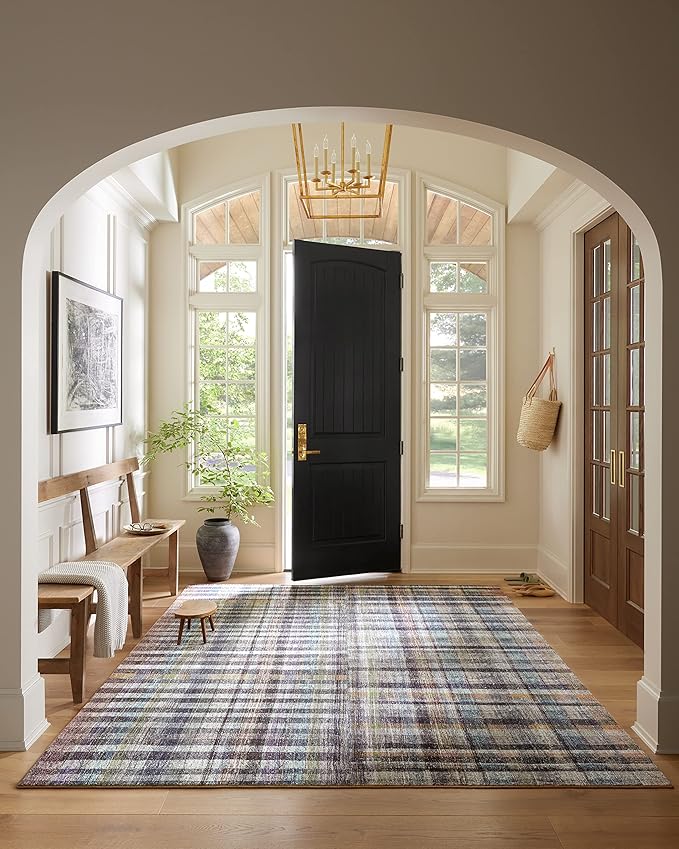 Loloi Chris Loves Julia Humphrey Collection HUM-04 Plum/Multi 3'-6'' x 5'-6'', .38" Pile Height, Accent Rug feat. CloudPile