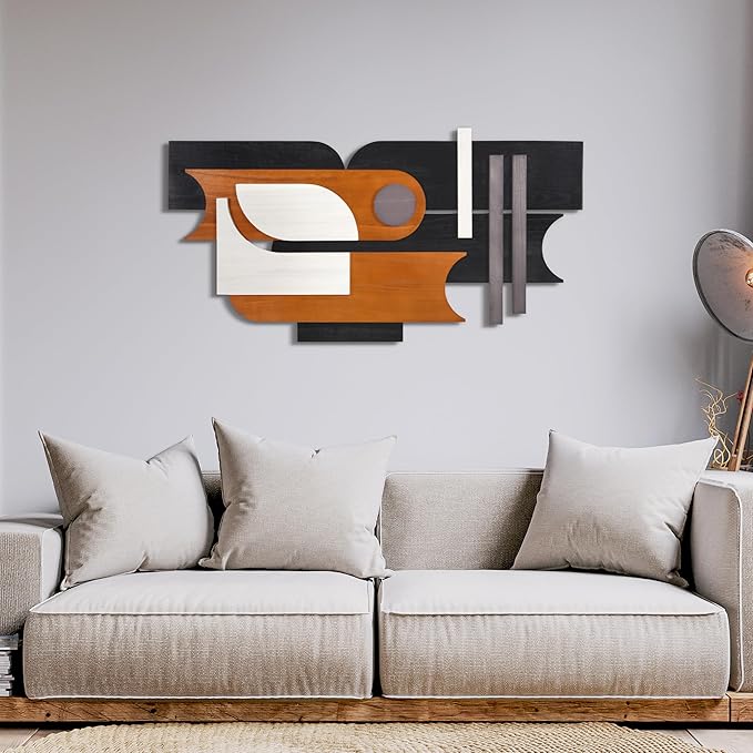 Empire Art Direct "Honeyed Dusk I Hand Made & Hand Finished Dimensional Wood Abstracts, Ready to Hang, Living Room, Bedroom & Office, 48" x 24"x 1.42"