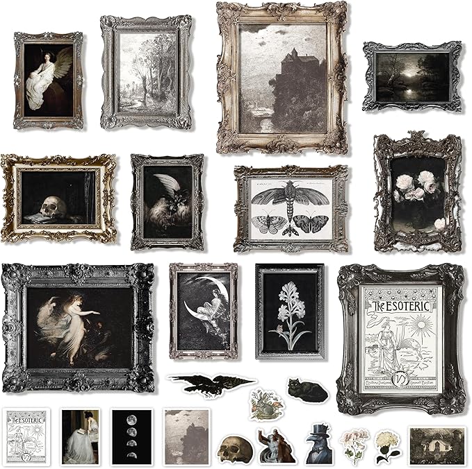 97 Decor Gothic Home Decor Aesthetic - Dark Academia Wall Decor, Gothic Wall Art Witchy Pictures, Goth Room Decor, Moody Wall Art Goth Posters, Vintage Spooky Prints For Home Bedroom (8x10 Unframed)