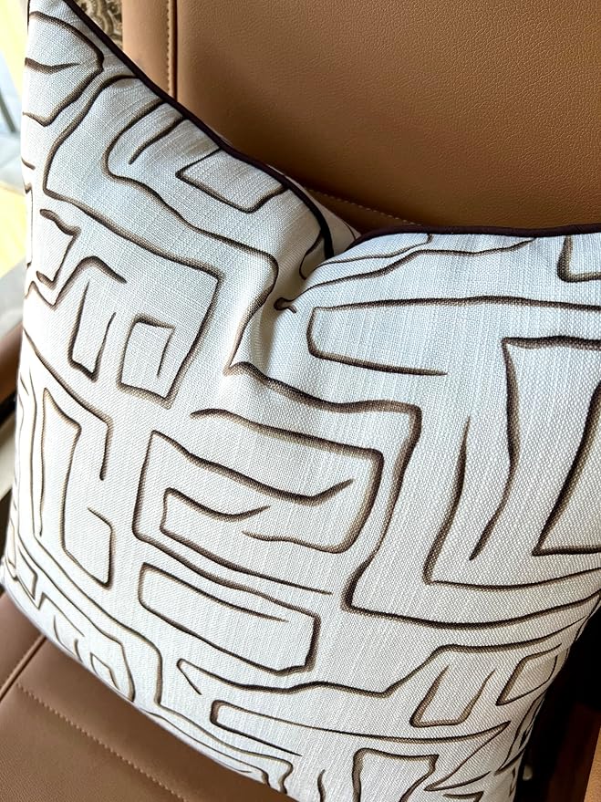 Strokes Printed Decorative Square Accent Throw Pillow Cover - Decor for Living Room, Sofa, Chair, Patio, Car, Balcony, Bench, Porch, Nursery, Office, Bedroom - 20x20 Inches