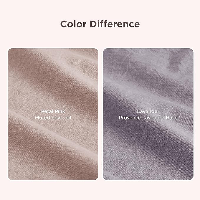 Bedsure 100% Washed Cotton Duvet Cover King Size - Petal Pink Minimalist Cotton Duvet Cover Linen Like for All Seasons - GentleSoft™ Plain Simple Bedding (Petal Pink, King, 104"x90")
