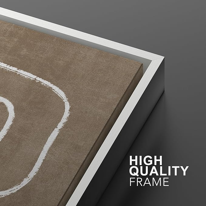 SIGNWIN Framed Canvas Print Wall Art Set Geometric Mid-Century Spiral Collage Abstract Shapes Cozy Neutral Minimal Decorative Nordic Zen Bohemian for Living Room, Bedroom, Office - 24"x36"x2 White