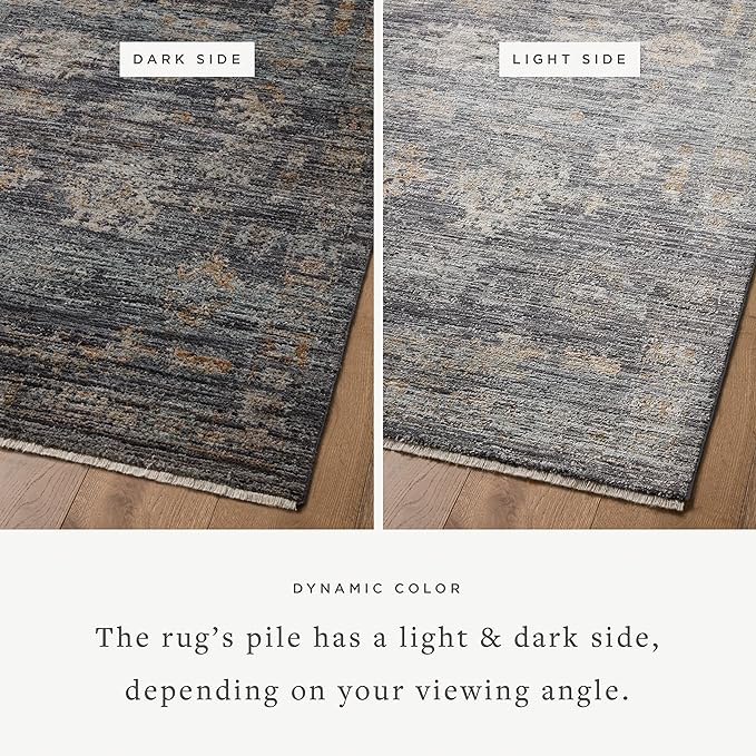 Loloi Jean Stoffer Katherine Collection KES-04 Ink/Jade 2'-7" x 16'-0", .25" Pile Height, Runner Rug