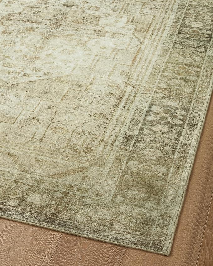 Loloi Magnolia Home by Joanna Gaines Banks Collection BAN-06 Natural/Granite 5'-0" x 7'-6", .13" Pile Height, Machine Washable, Area Rug