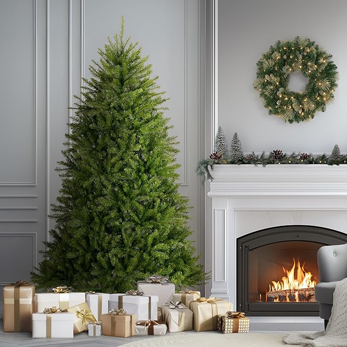 National Tree Company 6.5 ft Unlit Dunhill Fir Artificial Christmas Tree, 1,838 Tips, Includes Stand, Green