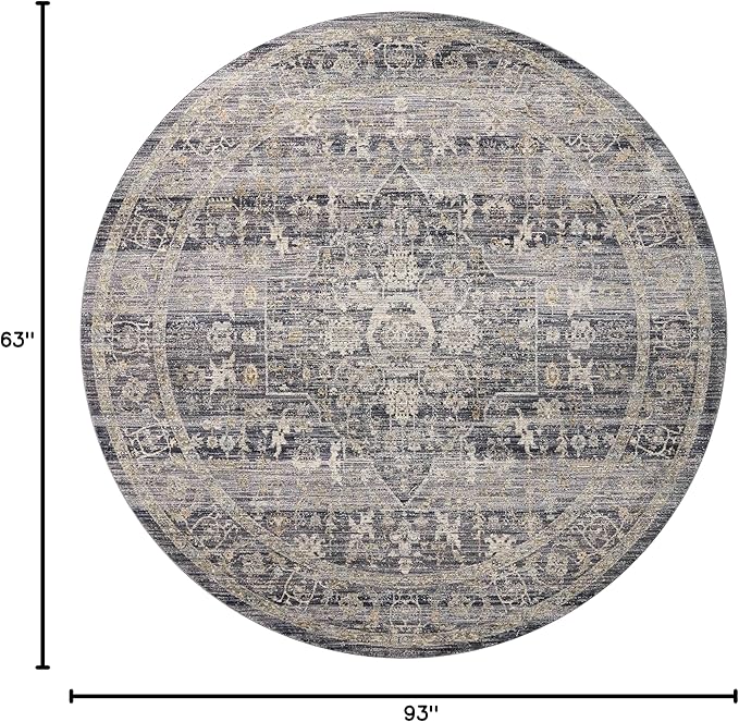 Loloi Jean Stoffer Katherine Collection KES-03 Midnight/Tobacco 5'-3'' x 7'-9'', .25" Pile Height, Area Rug