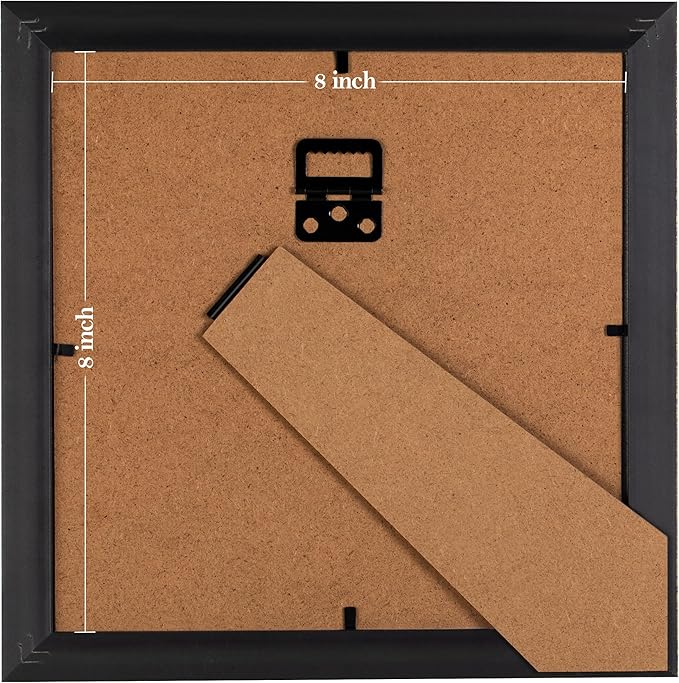 eletecpro 8x8 Picture Frames Set of 2, Vintage Gold Photo Frames with Glass, Display 4x4 Photo with Mat or 8x8 without Mat for Tabletop or Wall Decor, Gold