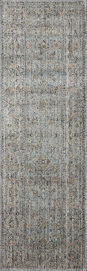 Loloi Jean Stoffer Katherine Collection KES-01 Ocean/Gold 2'-7'' x 12'-0'', .25" Pile Height, Runner Rug