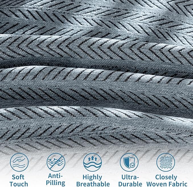 Nobildonna Sofa Cover Washable Soft Thicken Chenille Couch Cover with Tassel,Waterproof Sofa Slipcover for 3-4 Cushion Couch,Sectional Sofa,L-Shaped Furniture Protector Pet-Friendly,Dusty Blue91 x134