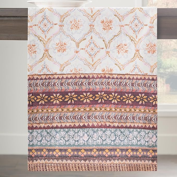 Maison d' Hermine Table Runner 100% Cotton Single Layer Table Runners 48 inches Long for Thanksgiving Christmas Decorations Home Kitchen Dining Party Wedding (Fair Isle, 14.5" x 48")