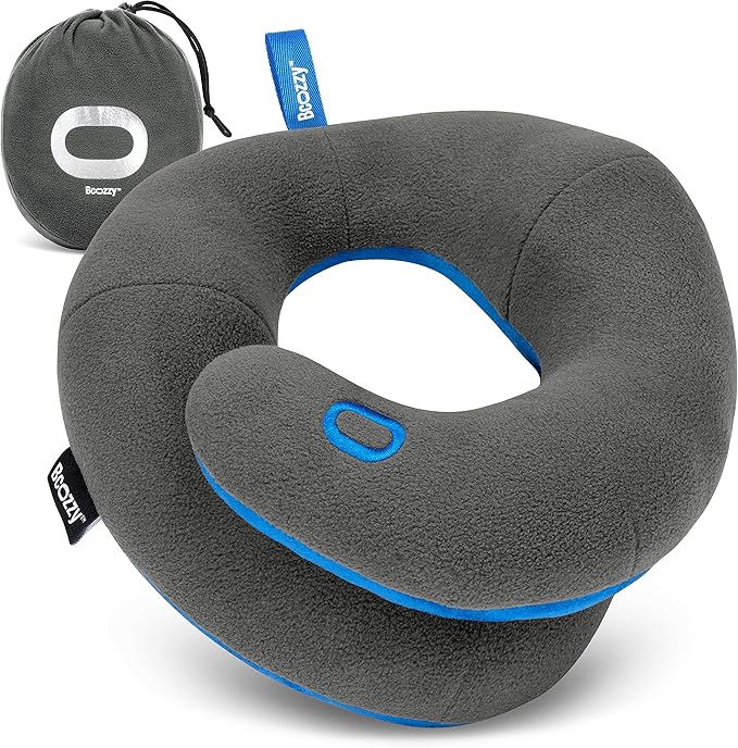 BCOZZY Kids Travel Neck Pillow (3-7 Y/O)- Patented Soft Pillow for Head & Chin Support in Car Seat, Airplane, and Road Trip Sleeping. Adjustable Size. Fully Washable. Carry Bag. Small, Gray