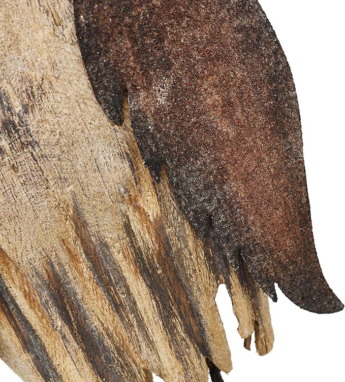 K KILIPES Rustic Owl Decorations for Home Decorative Wood Owl Figurine Statues Night Owl Tabletop Ornaments Collectible Sculptures (8.5" H A)