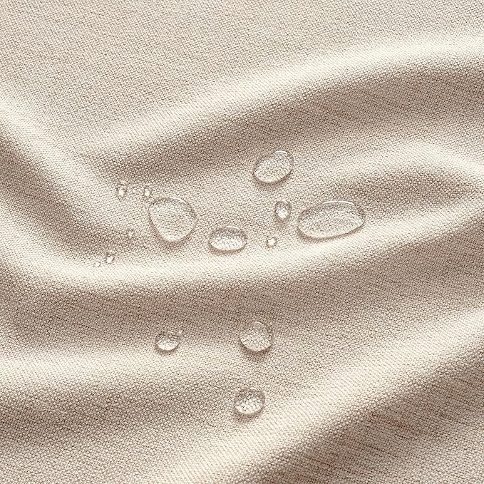 MIULEE Ivory Linen Polyester Tablecloth 60x144 Inch Rectangle Table Cloth Waterproof,Stain Resistant & Wrinkle Resistant for Dining Party Wedding