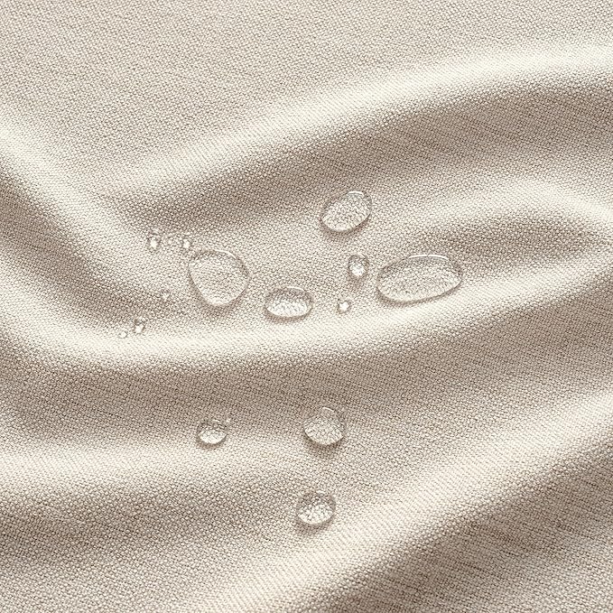 MIULEE Grayish White Linen Polyester Tablecloth 60x84 Inch Rectangle Table Cloth Waterproof,Stain Resistant & Wrinkle Resistant for Dining Party Wedding