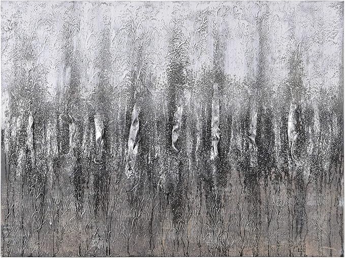 Empire Art Direct Abstract Wall Art Textured Hand Painted Canvas by Martin Edwards, Unframed, 40" x 30", Gray Frequency