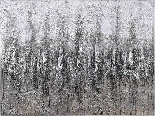 Empire Art Direct Abstract Wall Art Textured Hand Painted Canvas by Martin Edwards, Unframed, 40" x 30", Gray Frequency