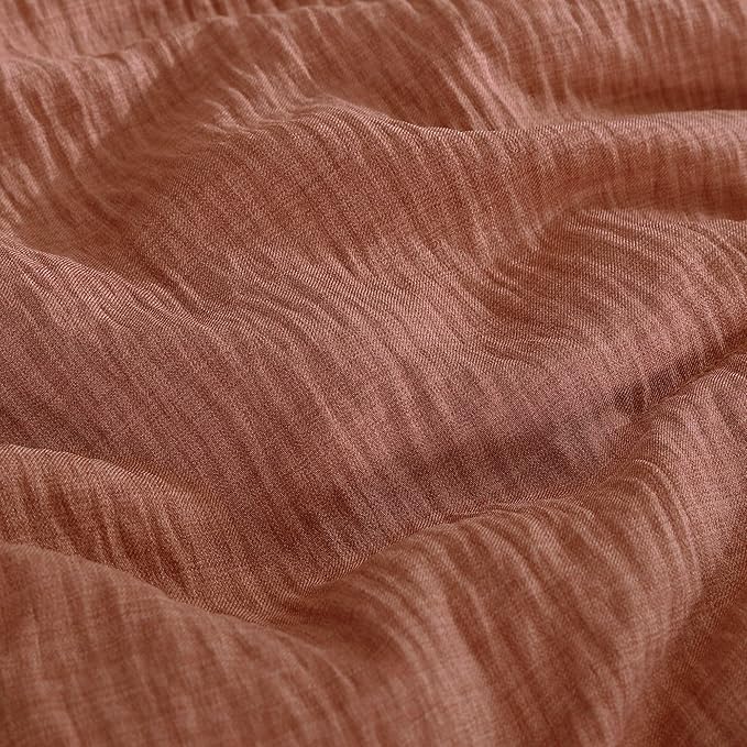 Geniospin Queen Size Comforter Set- 7 Pieces Terracotta Textured King Bedding Set, Soft Solid Bed in a Bag for All Seasons, Fall Comforter Set with Sheets