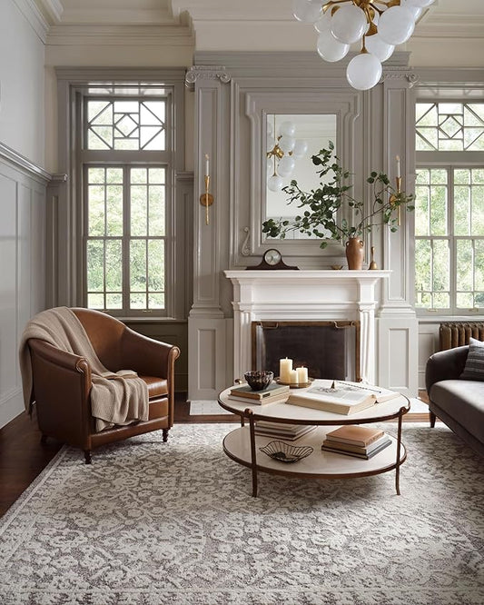 Loloi Magnolia Home by Joanna Gaines Gigi Collection GIG-01 Grey/Ivory 2'-7" x 7'-6" Runner Rug