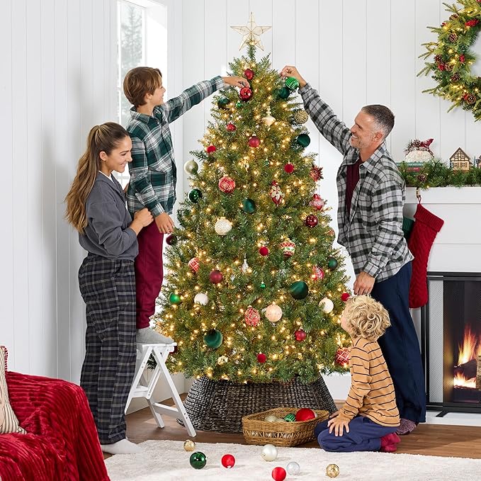 Best Choice Products Douglas Fir Christmas Tree, 6ft Pre-lit Artificial Full Fir Lighted Holiday Decoration w/Warm White Lights, Metal Stand