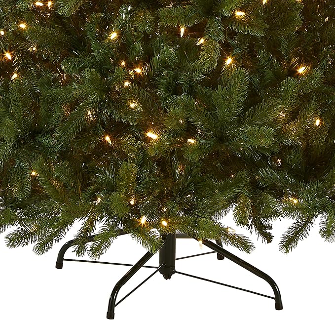 National Tree Company 6.5 ft Pre-Lit Downswept Douglas Fir Artificial Christmas Tree, 650 LED Lights, 1,227 Tips, PowerConnect, Foot Pedal, 10 Light Functions, Includes Stand, Green