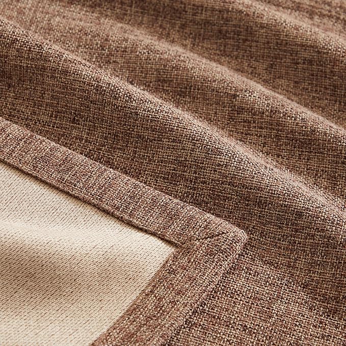 ZeeMart Burlap Style Farmhouse Table Runners 72 Inches Long, Brown Rustic Woven Coffee Table Runner for Everyday Use, 14x72 Inches, Brown
