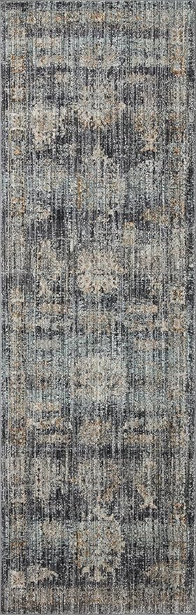 Loloi Jean Stoffer Katherine Collection KES-04 Ink/Jade 7'-10'' x 10', .25" Pile Height, Area Rug