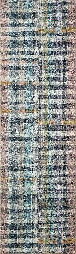 Loloi Chris Loves Julia Humphrey Collection HUM-04 Plum/Multi 3'-6'' x 5'-6'', .38" Pile Height, Accent Rug feat. CloudPile
