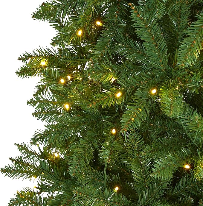 Nearly Natural 9ft. Slim Green Mountain Pine Artificial Christmas Tree with 600 Clear LED Lights