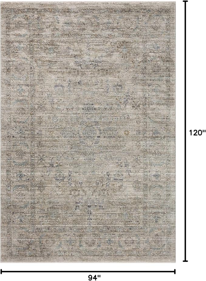 Loloi Jean Stoffer Katherine Collection KES-03 Beige/Mist 7'-10'' x 10', .25" Pile Height, Area Rug