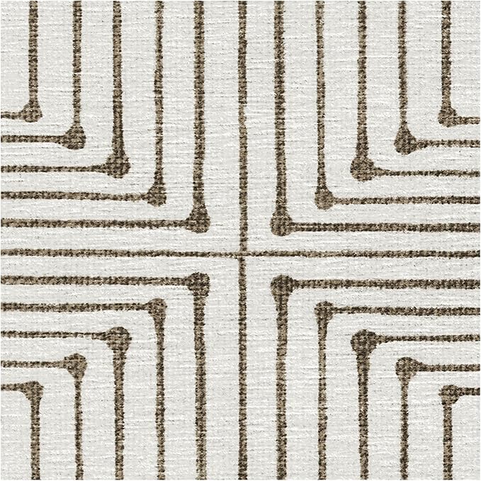 RUGGABLE x Jonathan Adler Machine Washable Modern Area Rug – Inkdrop Camel & Ivory 8x10, Stain-Resistant, Non-Slip – Large Rugs for Living Room, Bedroom, Hallway, Entryway & Office–with Cushioned Pad