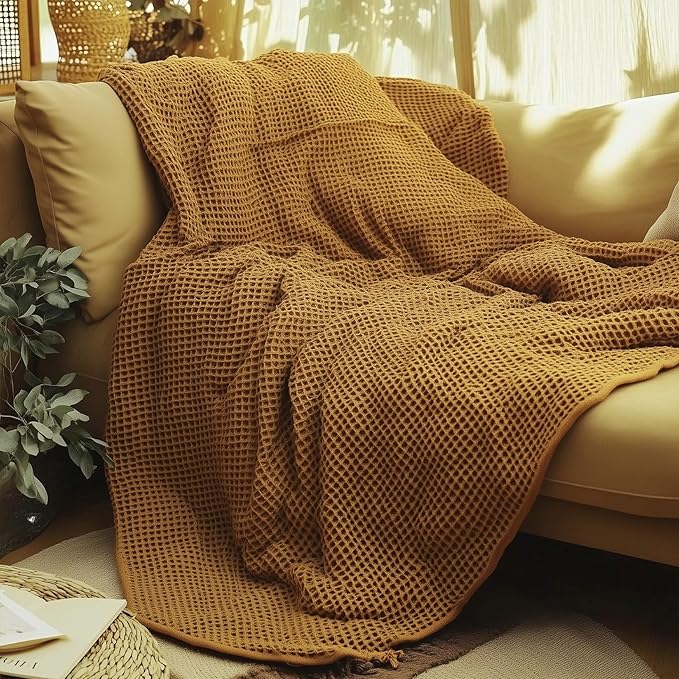 Extra Large%100 Cotton Couch Cover - Perfect for L-Shape, U-Shape & Sectional Sofas, Washable Couch Cover, Oversize Sofa Cover, 3, 4 Seater Slip Cover (Cinnamon, 91x165 inches - 230x420 cm)