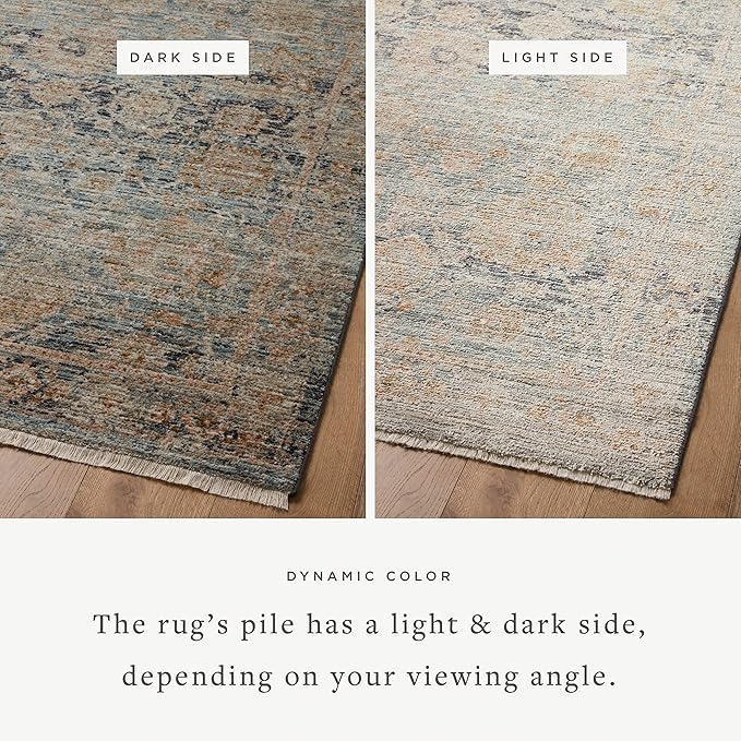 Loloi Jean Stoffer Katherine Collection KES-02 Ocean/Coral 2'-7'' x 12'-0'', .25" Pile Height, Runner Rug
