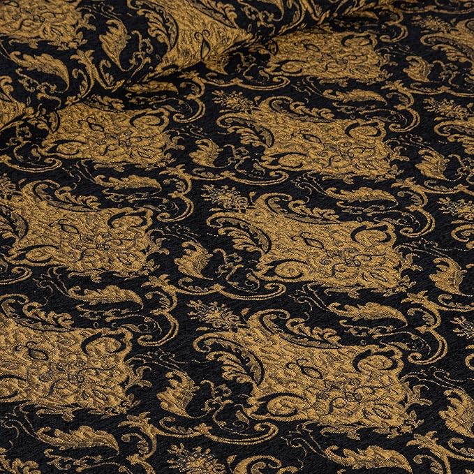 Loom and Mill Luxury Quilt Set 3 Piece, Classic Damask Quilted Bedspread King Size with 2 Shams, Soft Lightweight Jacquard Bedding Coverlet Set for Halloween Christmas All Season (Black, King)