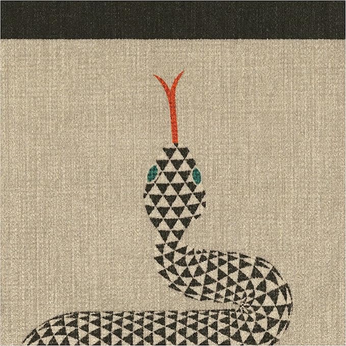 RUGGABLE x Jonathan Adler Machine Washable Modern Runner Rug – Venom Neutral 2.5x7, Stain-Resistant, Non-Slip – Washable Rug for Hallway, Entryway, Living Room & Kitchen–with Standard Pad