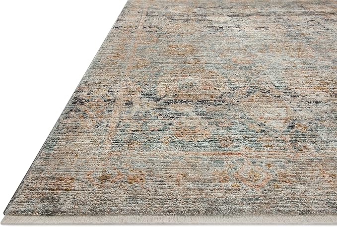 Loloi Jean Stoffer Katherine Collection KES-02 Ocean/Coral 2'-7'' x 12'-0'', .25" Pile Height, Runner Rug