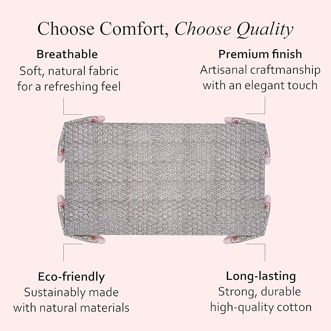 CPC Tablecloth 100% Cotton 72x140 Inch Indian Block Print Rectangle Table Cover, Gray Table Cloth for Weddings, Spring/Summer, Barbeque - Labra Gray