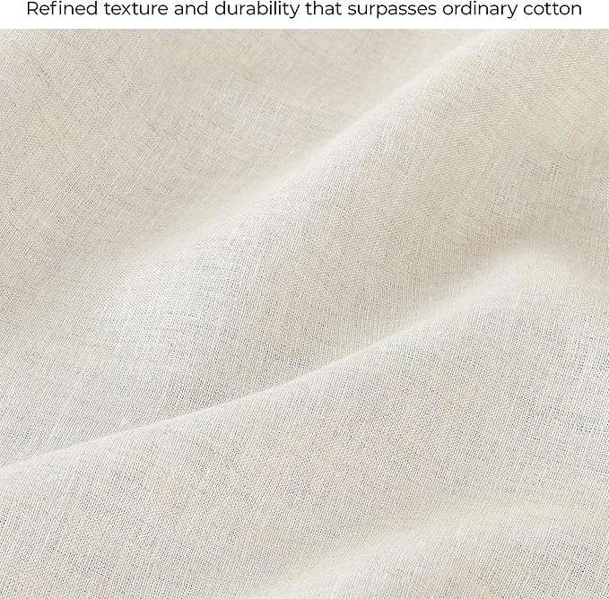 D'Moksha Homes Linen Tablecloth 60 x 102 Inch - 100% Pure Linen Light Natural Table Cloth for Rectangle Tables - Machine Washable Cloth Tablecloth for Fall, Thanksgiving, Christmas, Holiday