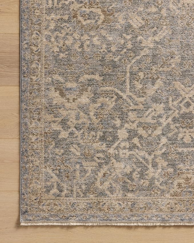 Loloi Magnolia Home by Joanna Gaines Junie Collection JUE-01 Blue/Natural 2'-0" x 3'-0", .38" Pile Height, Accent Rug
