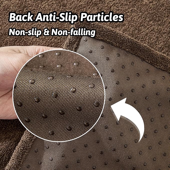 MEETSKY Couch Cover Washable for 2 Cushion Sofa, Cat Scratch Proof Furniture Protector Love Seat L Shape Couch Covers Soft Sectional Sofa Cover for Dogs Pets, 71" x 118", Brown