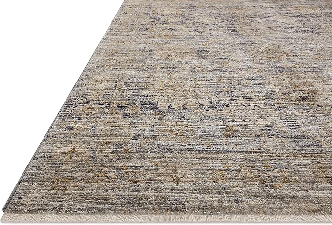Loloi Jean Stoffer Katherine Collection KES-02 Charcoal/Gold 2'-7'' x 8'-0'', .25" Pile Height, Runner Rug